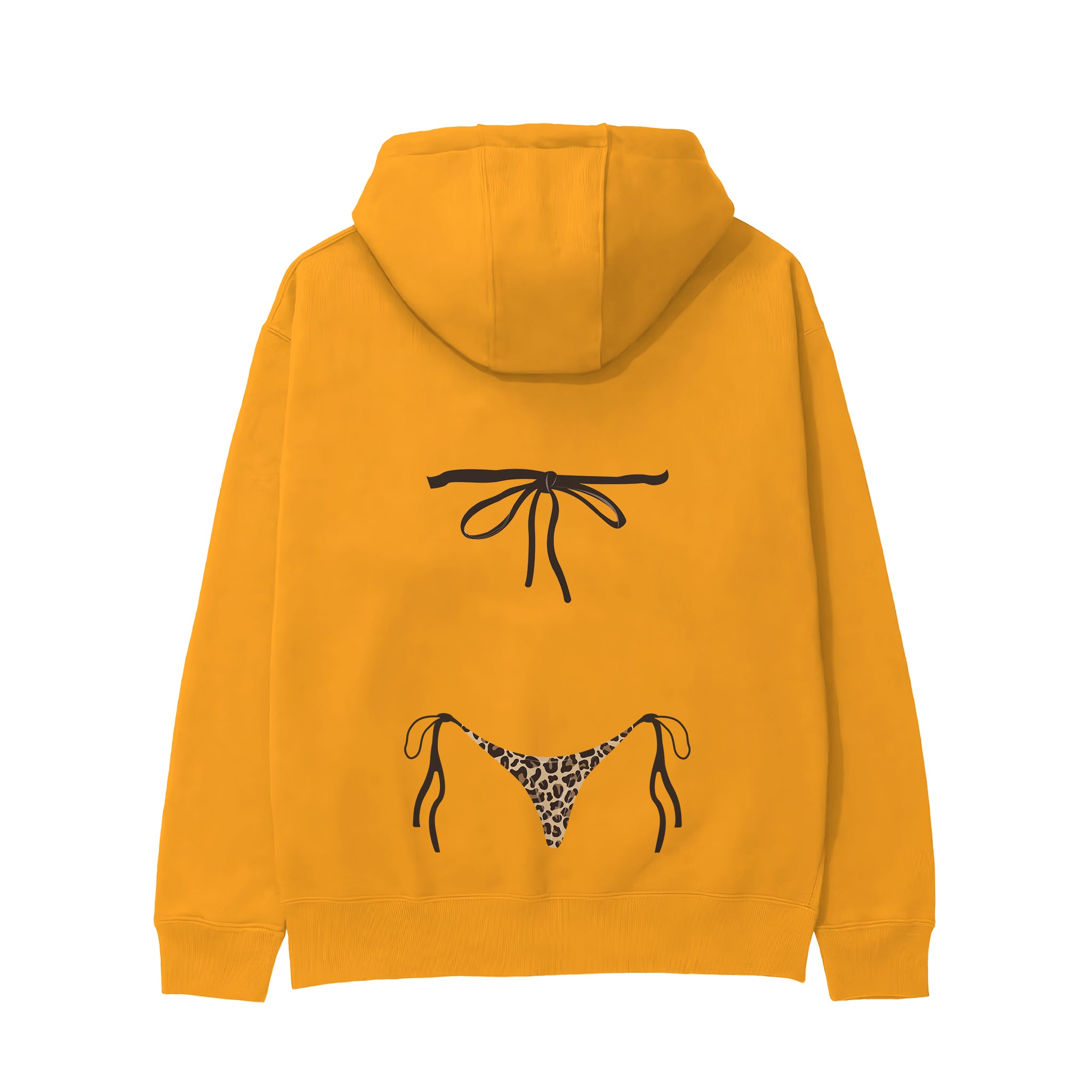 Leopard Bikini Hoodie - Turuncu - arka görünüm