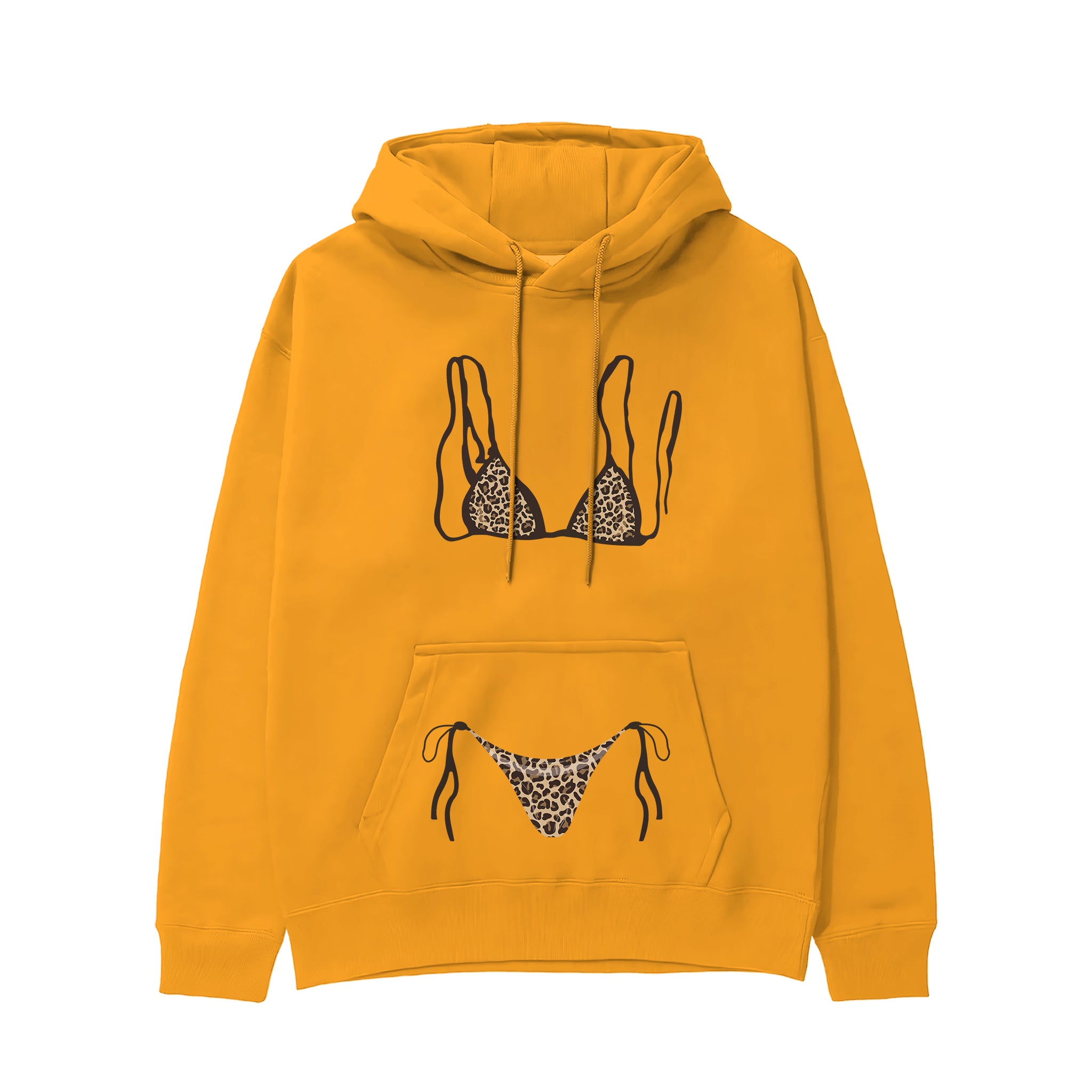 Leopard Bikini Hoodie - Turuncu - ön görünüm
