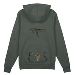 Leopard Bikini Oversize Hoodie - Antrasit - arka görünüm