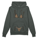 Leopard Bikini Oversize Hoodie - Antrasit - ön görünüm