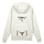 Leopard Bikini Oversize Hoodie - Beyaz - arka görünüm