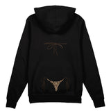 Leopard Bikini Oversize Hoodie - Siyah - arka görünüm