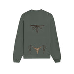 Leopard Bikini Oversize Sweatshirt - Antrasit - arka görünüm