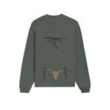 Leopard Bikini Oversize Sweatshirt - Antrasit - arka görünüm