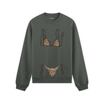 Leopard Bikini Oversize Sweatshirt - Antrasit - ön görünüm