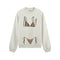 Leopard Bikini Oversize Sweatshirt - Beyaz - ön görünüm