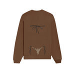 Leopard Bikini Oversize Sweatshirt - Kahverengi - arka görünüm