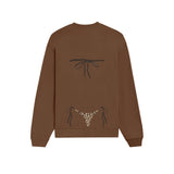 Leopard Bikini Oversize Sweatshirt - Kahverengi - arka görünüm
