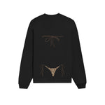 Leopard Bikini Oversize Sweatshirt - Siyah - arka görünüm