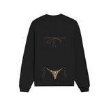 Leopard Bikini Oversize Sweatshirt - Siyah - arka görünüm