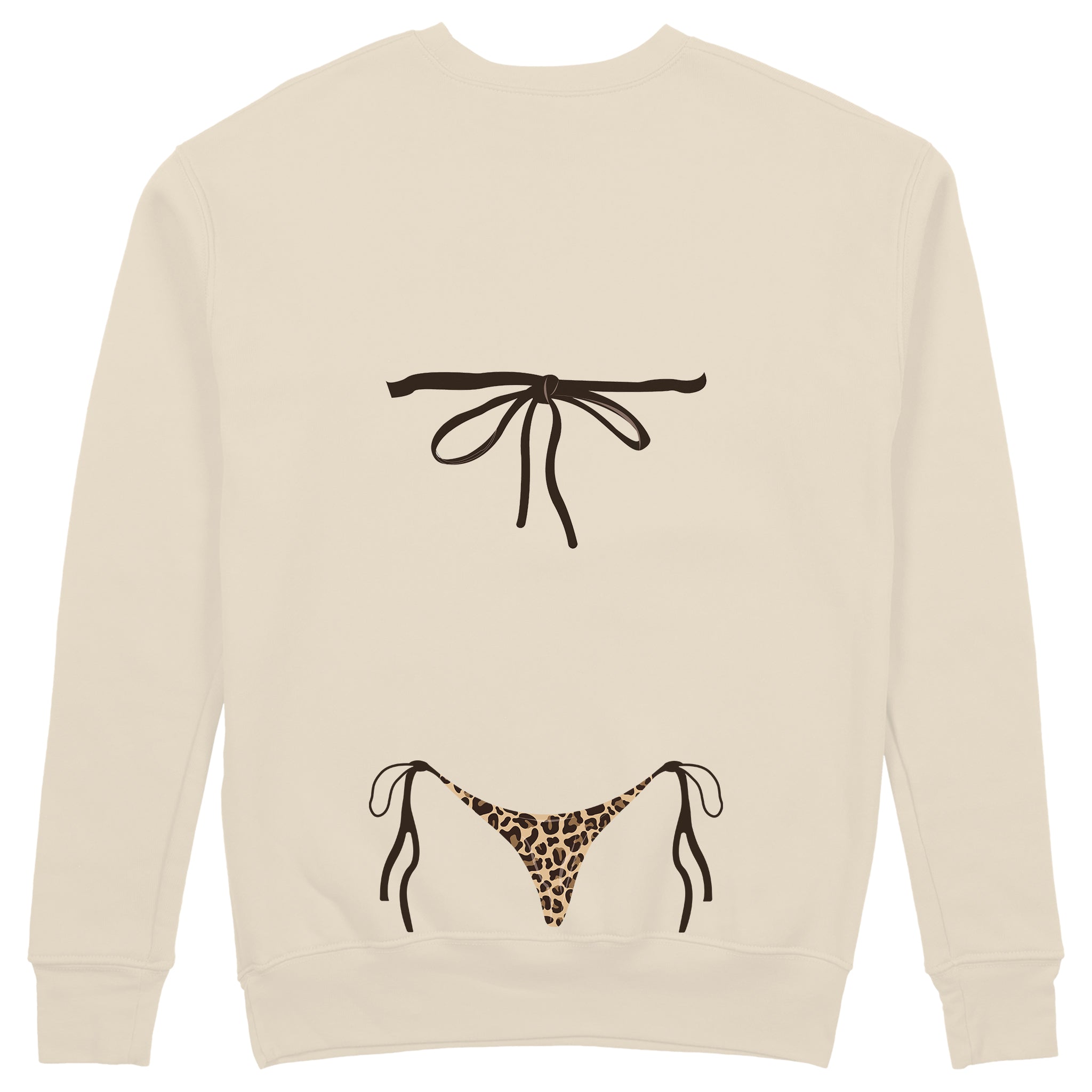 Leopard Bikini Sweatshirt - Bej - arka görünüm