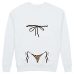 Leopard Bikini Sweatshirt - Beyaz - arka görünüm