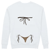 Leopard Bikini Sweatshirt - Beyaz - arka görünüm