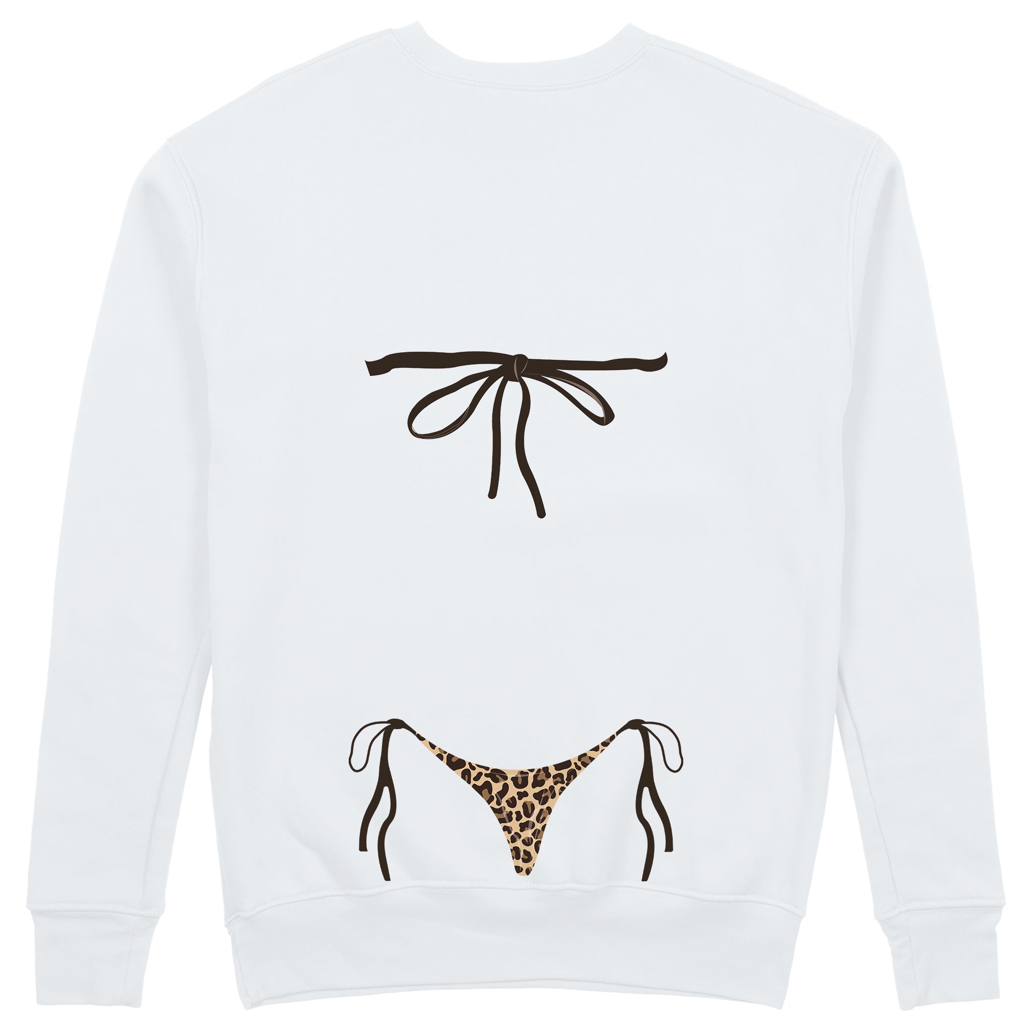 Leopard Bikini Sweatshirt - Beyaz - arka görünüm