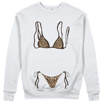 Leopard Bikini Sweatshirt - Beyaz - ön görünüm
