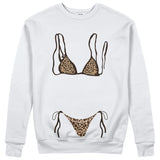 Leopard Bikini Sweatshirt - Beyaz - ön görünüm