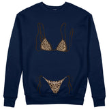 Leopard Bikini Sweatshirt - Lacivert - ön görünüm