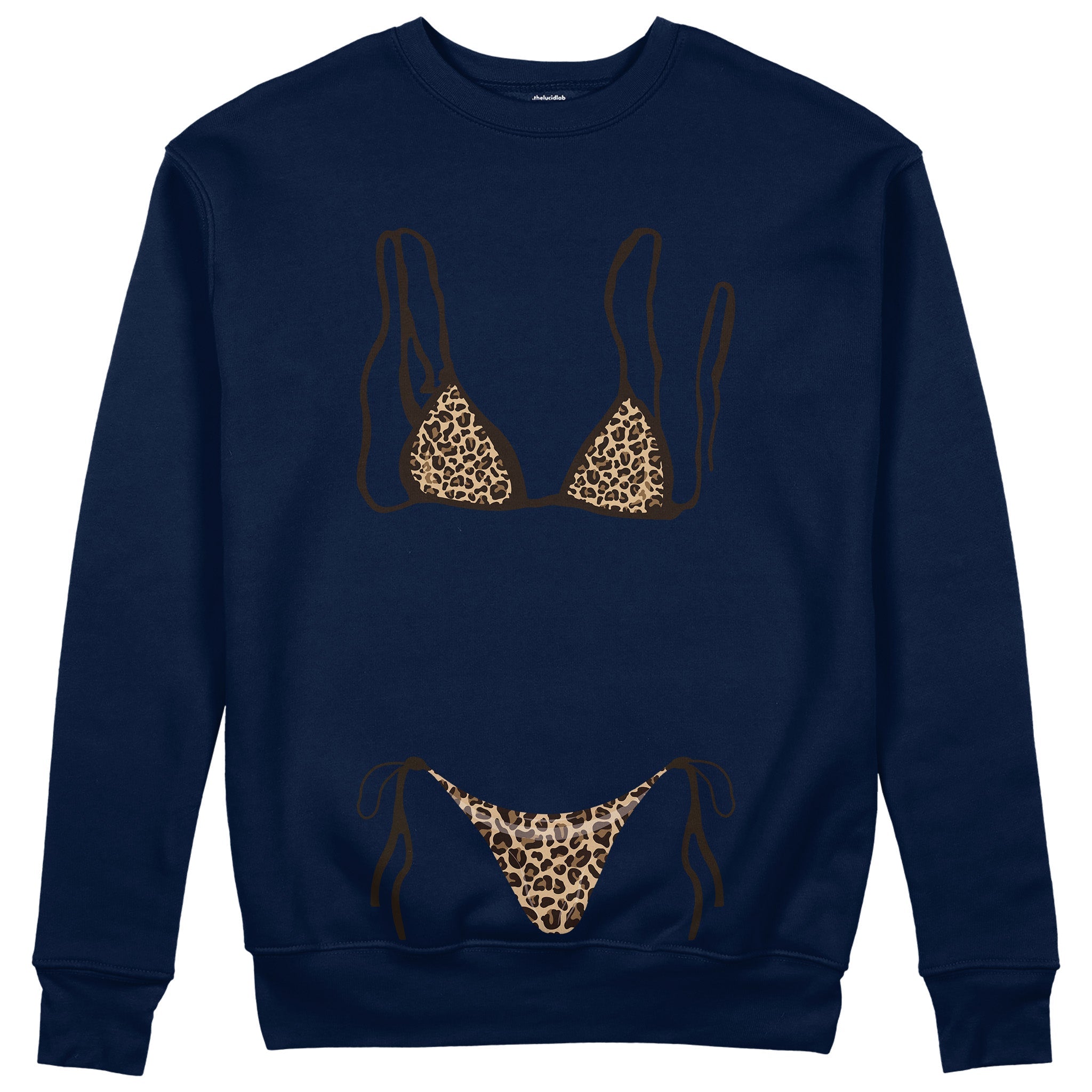 Leopard Bikini Sweatshirt - Lacivert - ön görünüm