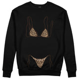 Leopard Bikini Sweatshirt - Siyah - ön görünüm