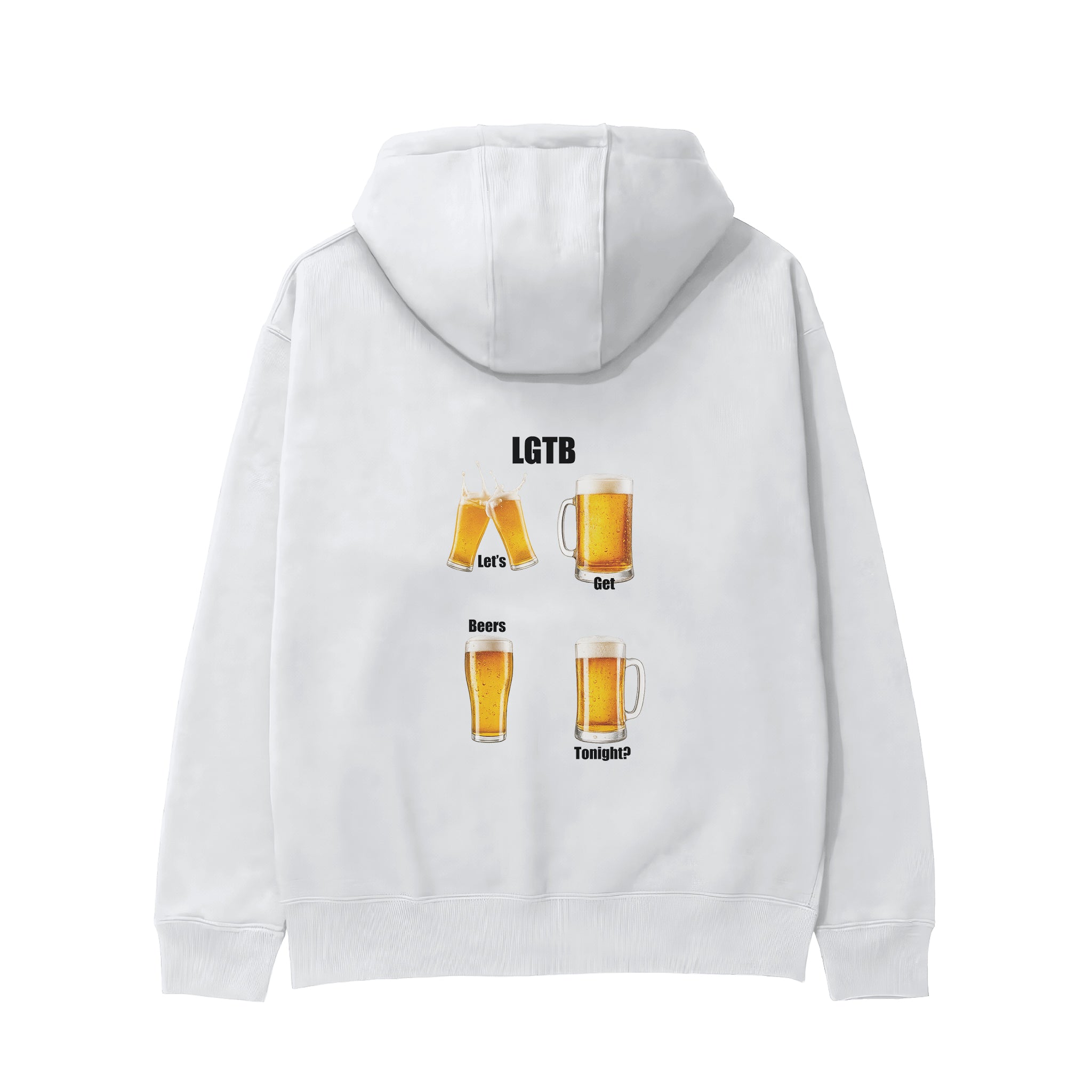 Lets Get Beers Tonight Hoodie - Beyaz - arka görünüm