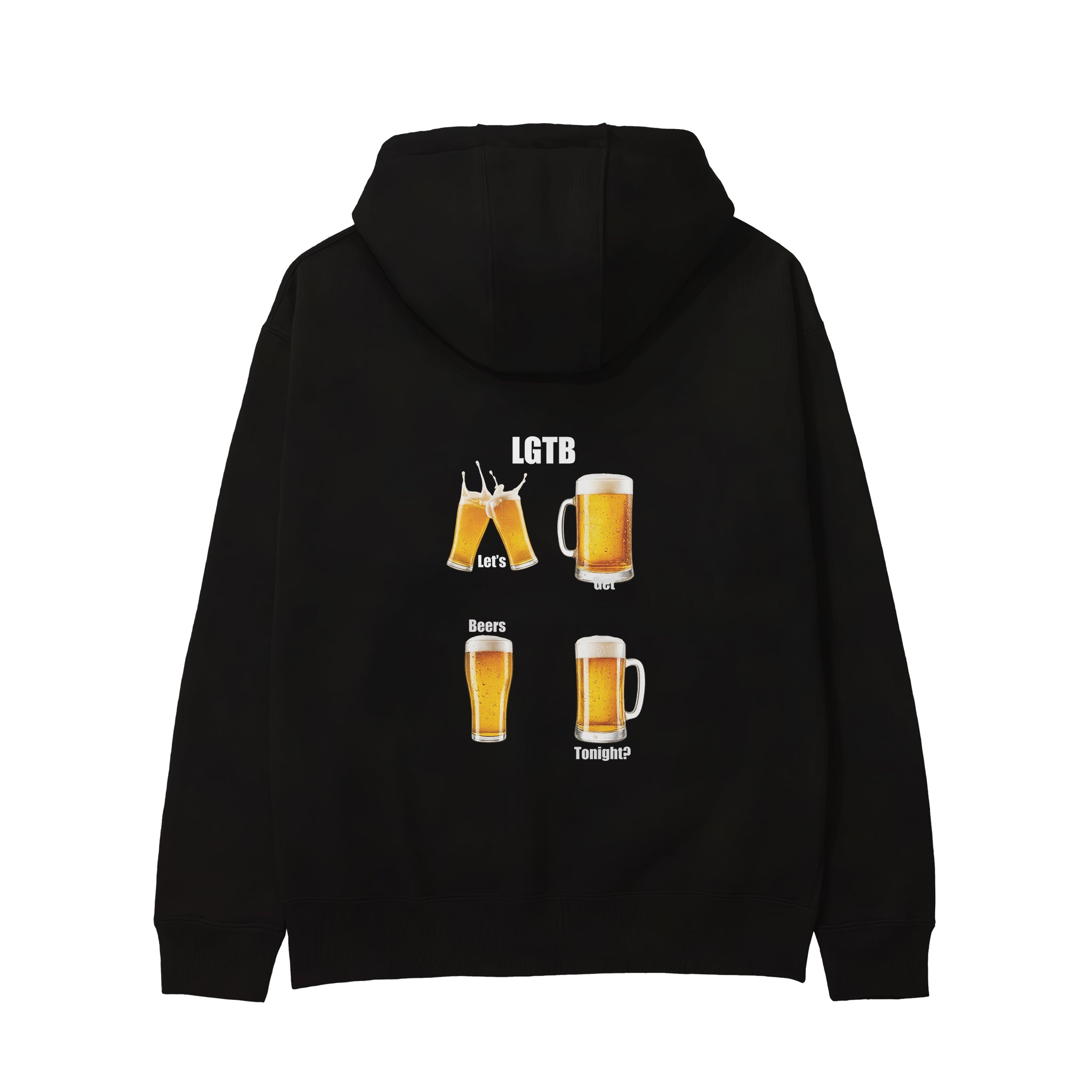 Lets Get Beers Tonight Hoodie - Siyah - arka görünüm