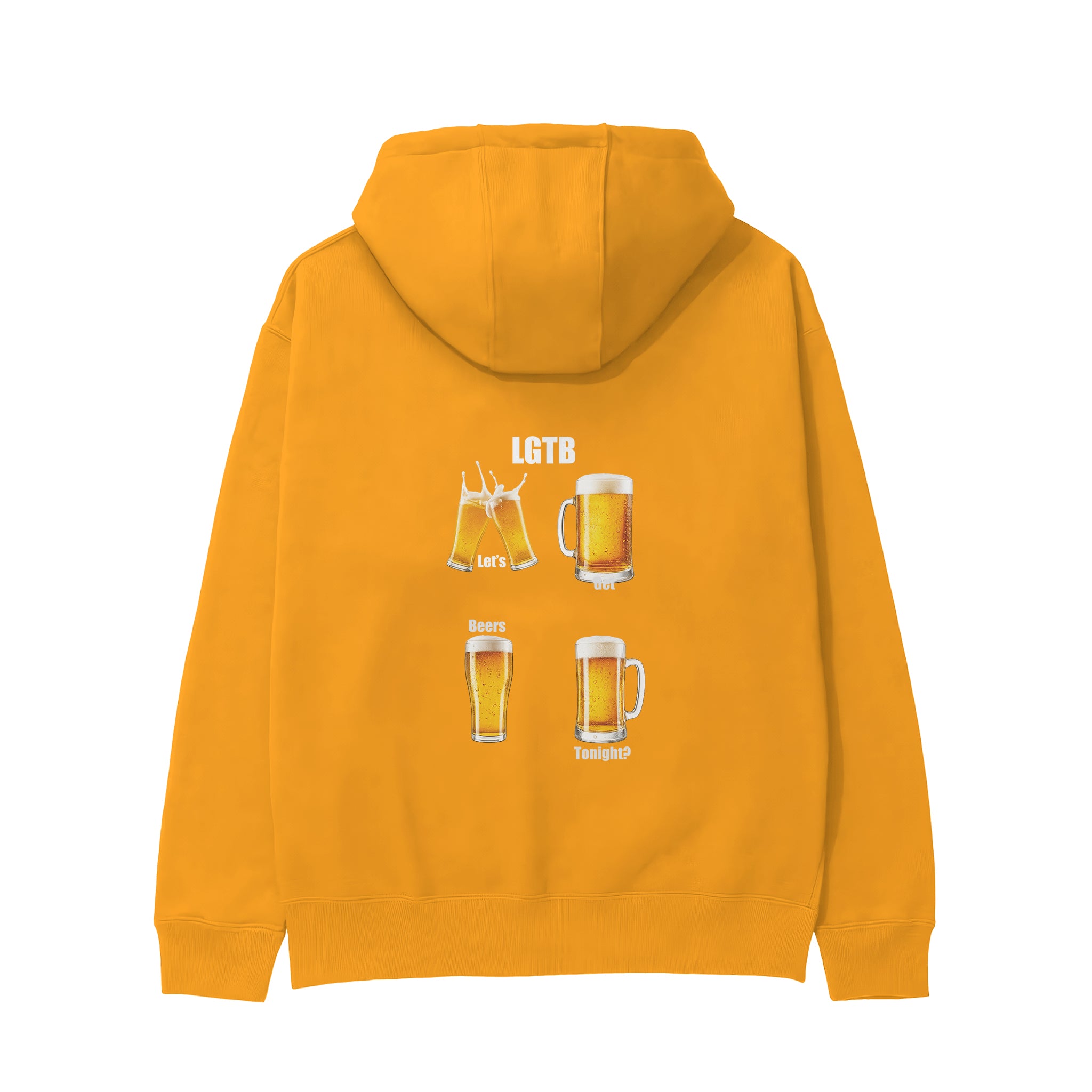 Lets Get Beers Tonight Hoodie - Turuncu - arka görünüm