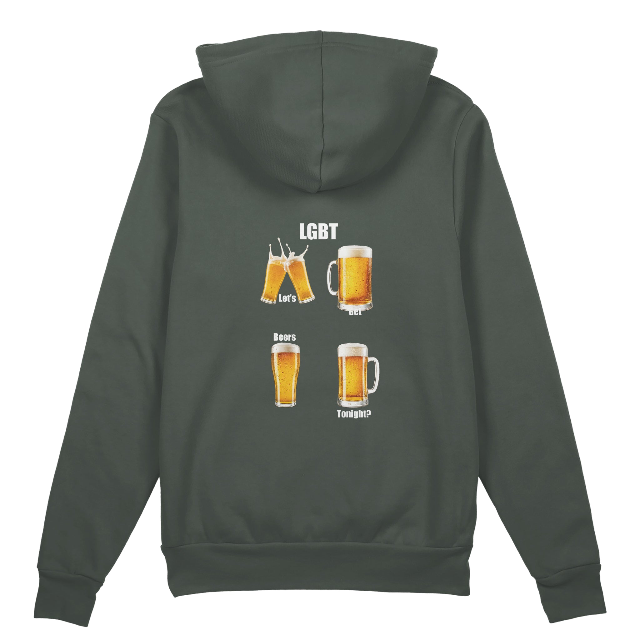 Lets Get Beers Tonight Oversize Hoodie - Antrasit - arka görünüm