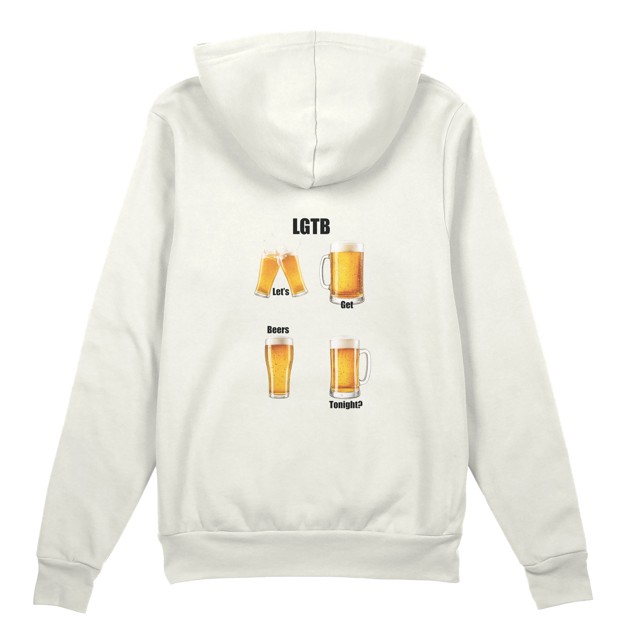 Lets Get Beers Tonight Oversize Hoodie - Beyaz - arka görünüm