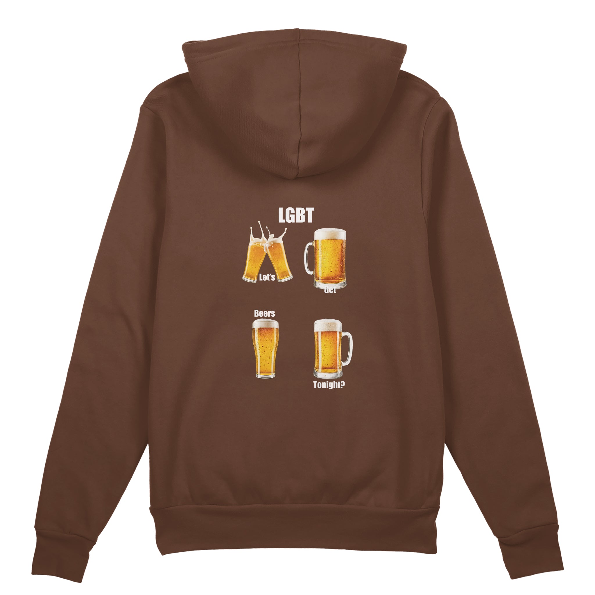 Lets Get Beers Tonight Oversize Hoodie - Kahverengi - arka görünüm