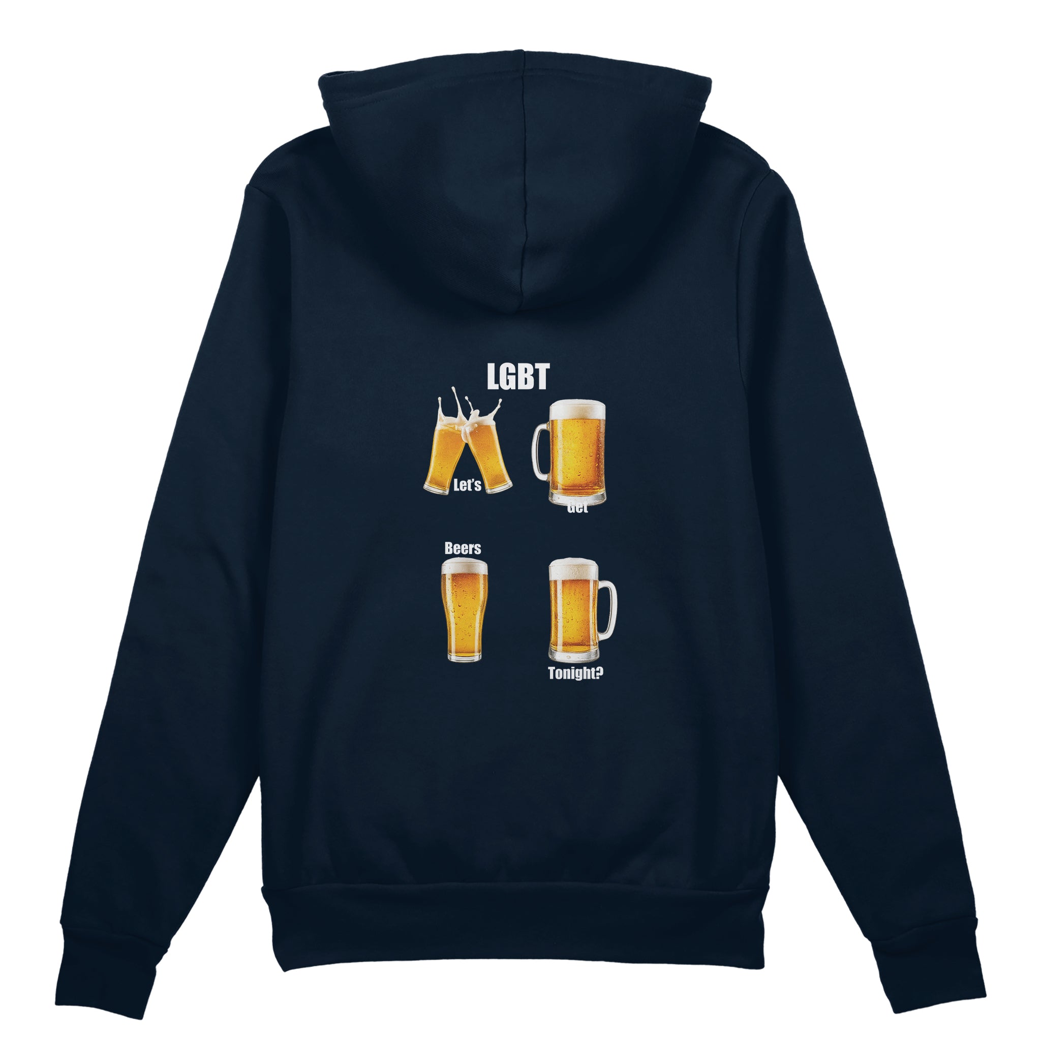 Lets Get Beers Tonight Oversize Hoodie - Lacivert - arka görünüm