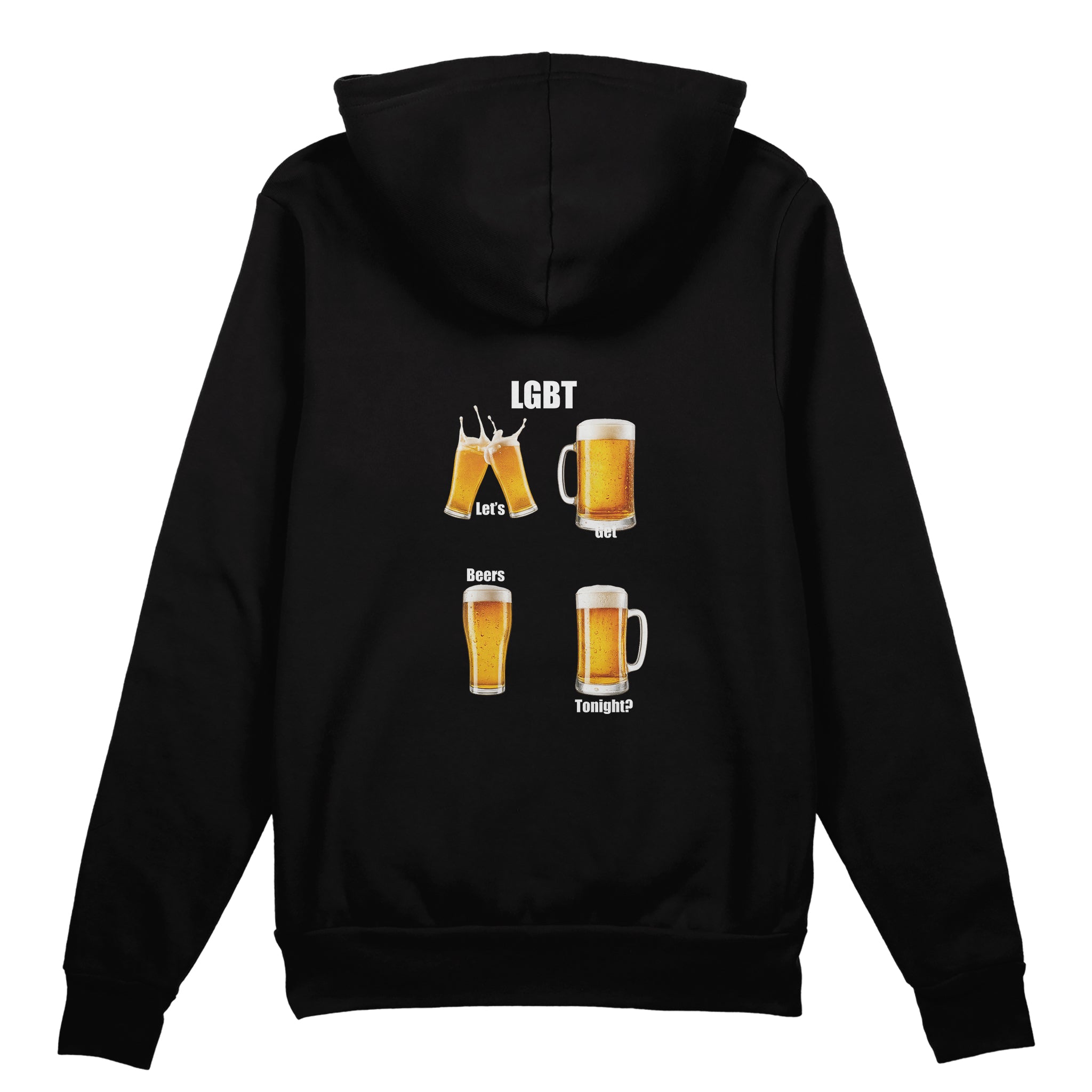 Lets Get Beers Tonight Oversize Hoodie - Siyah - arka görünüm