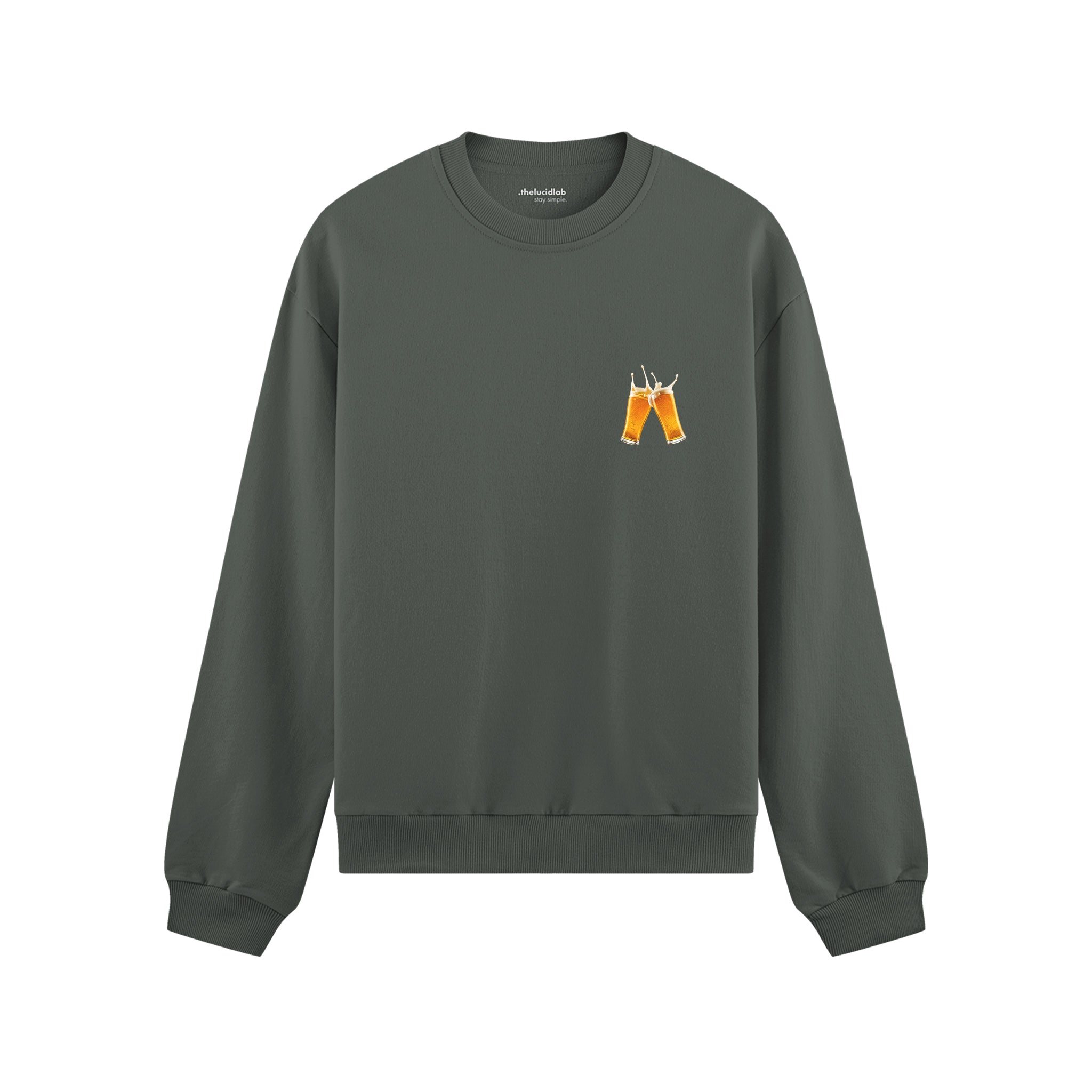 Lets Get Beers Tonight Oversize Sweatshirt - Antrasit - ön görünüm