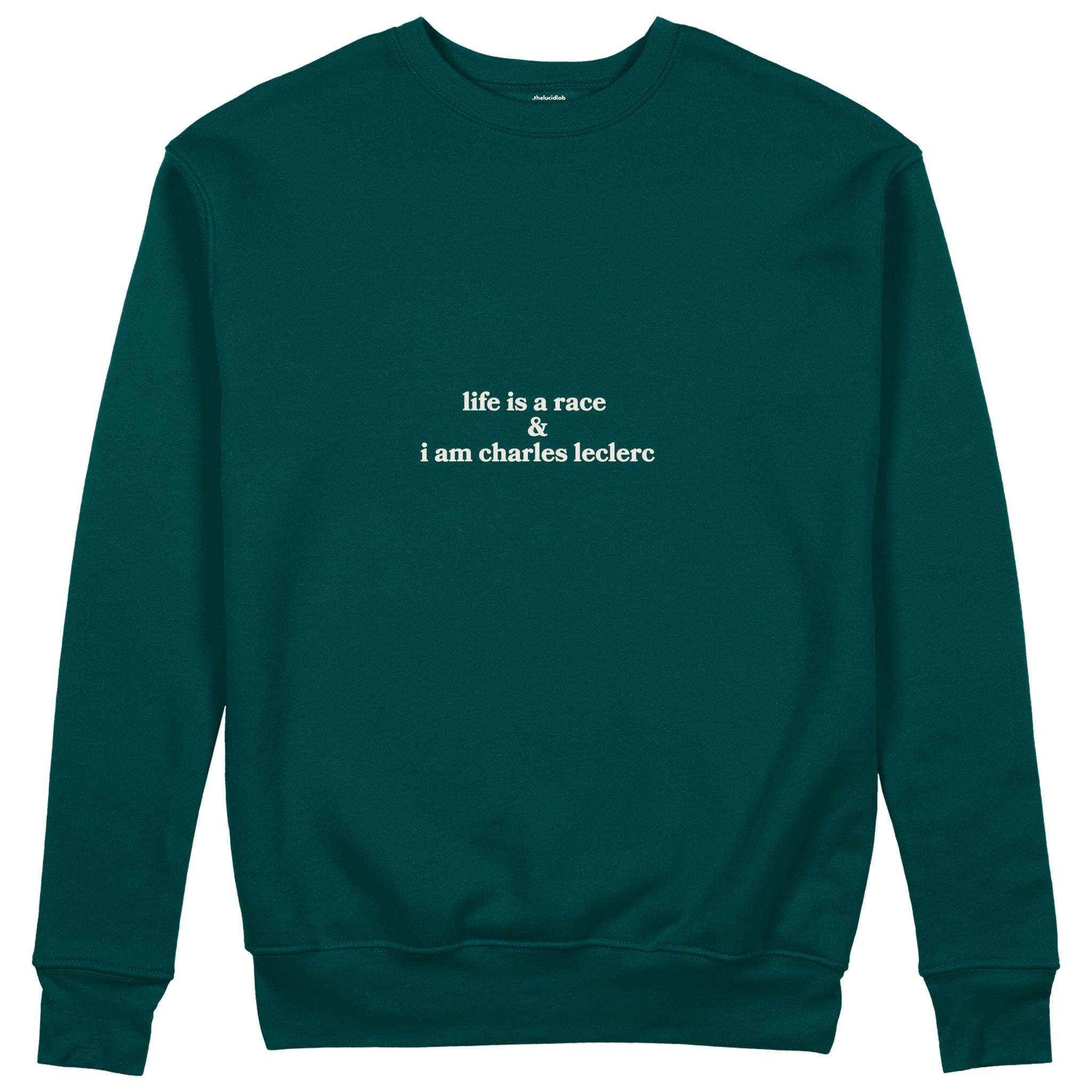 Life Is A Race Sweatshirt - Koyu Yeşil - ön görünüm