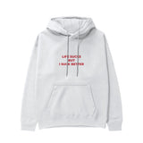 Life Sucks Hoodie - Beyaz - ön görünüm