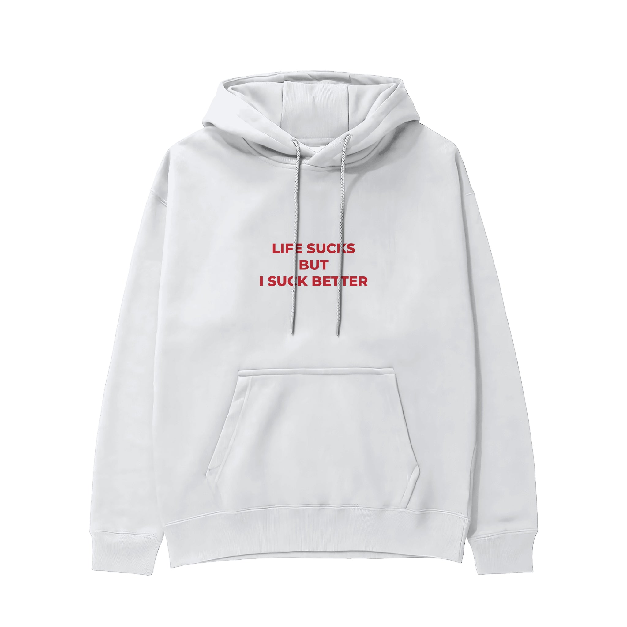 Life Sucks Hoodie - Beyaz - ön görünüm