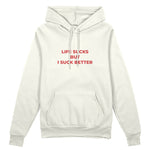 Life Sucks Oversize Hoodie - Beyaz - ön görünüm