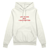 Life Sucks Oversize Hoodie - Beyaz - ön görünüm