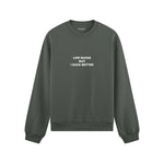 Life Sucks Oversize Sweatshirt - Antrasit - ön görünüm