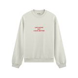 Life Sucks Oversize Sweatshirt - Beyaz - ön görünüm