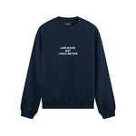 Life Sucks Oversize Sweatshirt - Lacivert - ön görünüm