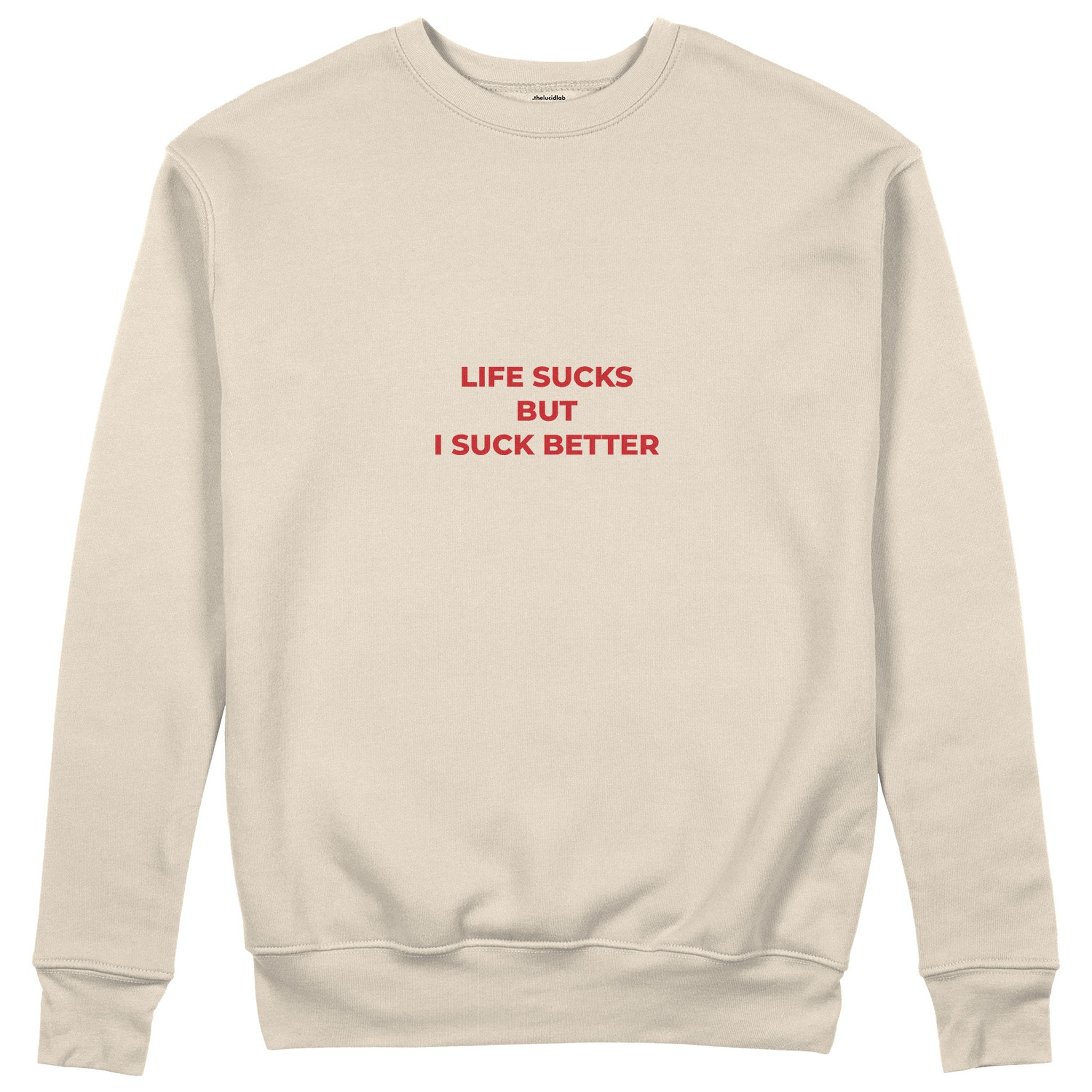 Life Sucks Sweatshirt - Bej - ön görünüm