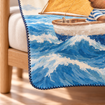 Little Sailor Polar Bebek Battaniyesi — Kenar ve dikiş detayı