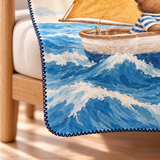 Little Sailor Polar Bebek Battaniyesi — Kenar ve dikiş detayı