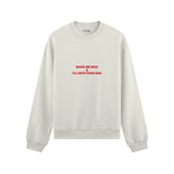Make Me Mad Oversize Sweatshirt - Beyaz - ön görünüm