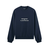 Make Me Mad Oversize Sweatshirt - Lacivert - ön görünüm