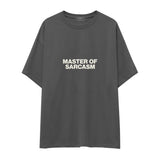 Master Of Sarcasm Oversize Tişört - Antrasit - ön görünüm