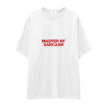 Master Of Sarcasm Oversize Tişört - Beyaz - ön görünüm