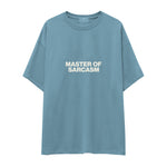 Master Of Sarcasm Oversize Tişört - Çelik Mavi - ön görünüm