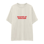 Master Of Sarcasm Oversize Tişört - Ekru - ön görünüm