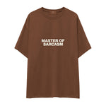 Master Of Sarcasm Oversize Tişört - Kahverengi - ön görünüm